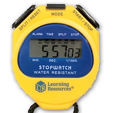 Learning Resources Big Digit LCD Waterproof Stopwatch, Yellow (LER0525)
