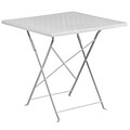 28 Square White Indoor-Outdoor Steel Folding Patio Table [CO-1-WH-GG]