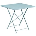28 Square Sky Blue Indoor-Outdoor Steel Folding Patio Table [CO-1-SKY-GG]