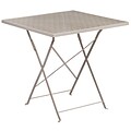 28 Square Light Gray Indoor-Outdoor Steel Folding Patio Table [CO-1-SIL-GG]