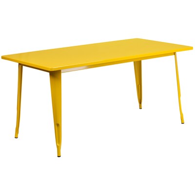 Flash Furniture 31.5 x 63 Rectangular Yellow Metal Indoor-Outdoor Table (ET-CT005-YL-GG)