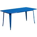 Flash Furniture 31.5 x 63 Rectangular Blue Metal Indoor-Outdoor Table (ET-CT005-BL-GG)