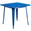 Flash Furniture 31.5 Square Blue Metal Indoor-Outdoor Table (ET-CT002-1-BL-GG)