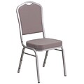 Flash Furniture HERCULES Series Crown Back Stacking Banquet Chair with Gray Dot Fabric and 2.5 Thick Seat, Silver Frame