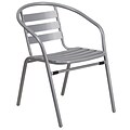Silver Metal Restaurant Stack Chair with Aluminum Slats [TLH-017C-GG]