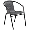 Gray Rattan Indoor-Outdoor Restaurant Stack Chair [TLH-037-GY-GG]
