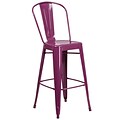 30 High Purple Metal Indoor-Outdoor Barstool with Back [ET-3534-30-PUR-GG]