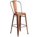 30 High Copper Metal Indoor-Outdoor Barstool with Back (ET-3534-30-POC-GG)