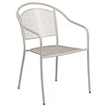 Light Gray Indoor-Outdoor Steel Patio Arm Chair with Round Back [CO-3-SIL-GG]