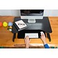 Rocelco 32" Height Adjustable Standing Desk Converter with Anti Fatigue Mat BUNDLE, Black (R ADRB-MAFM)
