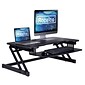 Rocelco 37.5 Deluxe Height Adjustable Standing Desk Converter, Large Retractable Keyboard Tray, Bla