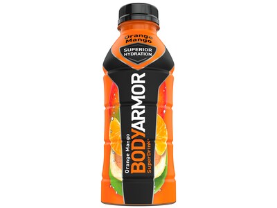 BodyArmor SuperDrink Orange Mango Sports Drink, 16 Oz. Bottle, 12/Pack (100002-1.4)