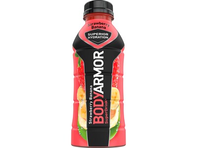 BodyArmor SuperDrink Strawberry Banana Sports Drink, 16 Oz. Bottle, 12/Pack (100003-1.4)