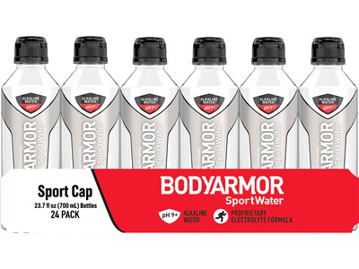 BodyArmor SportWater Alkaline Water, 23.67 Fl. Oz., 24/Pack (100701-1.0)