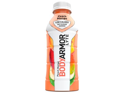 BodyArmor LYTE Peach Mango Sports Drink, 16 oz. Bottles, 12/Pack (100012-1.2)