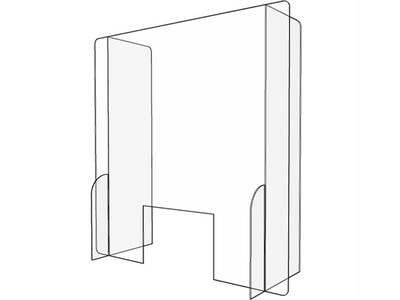 Gemini Surface Mount Paneled Sneeze Guard with Window, 32H x 32W, Clear Acrylic (PSG3232-WW-118)