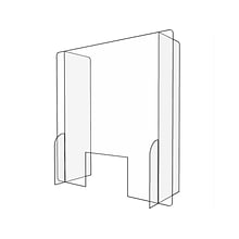 Gemini Surface Mount Paneled Sneeze Guard with Window, 32H x 32W, Clear Acrylic (PSG3232-WW-118)