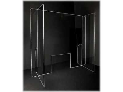 Gemini Surface Mount Paneled Sneeze Guard with Window, 32H x 32W, Clear Acrylic (PSG3232-WW-118)