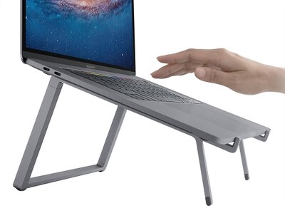 Rain Design mBar Pro+ 6.4 x 9.6 Aluminum Foldable Portable Laptop Stand, Space Gray (10085)