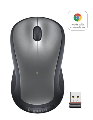 Logitech M310 Wireless Ambidextrous Optical USB Mouse, Dark Gray (910-001675)