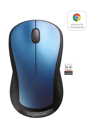 Logitech M310 Wireless Ambidextrous Optical USB Mouse, Peacock Blue (910-001917)