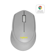 Logitech M330 Silent Plus Wireless Optical USB Mouse, Gray (910-004908)