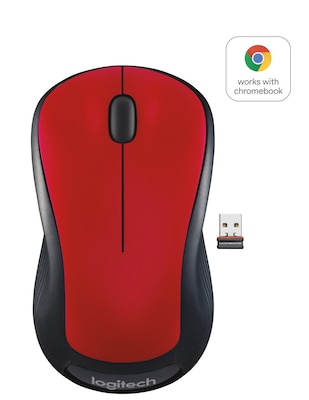 Logitech M310 Wireless Ambidextrous Optical Mouse, Flame Red Gloss (910-002486)