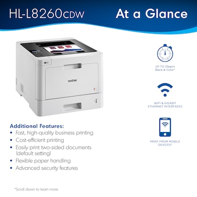 Brother HL-L8260CDW USB, Wireless, Network Ready Color Laser Printer