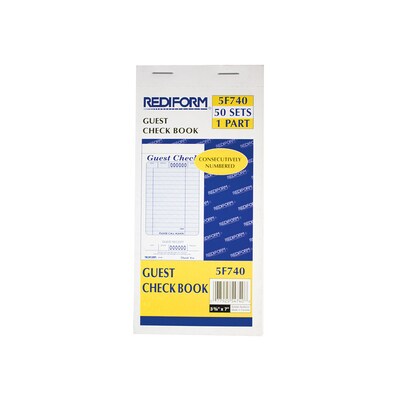 Rediform Guest Checks, Paper, 50 Sheets/Pack (RED5F740)