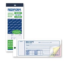 Rediform Money Receipts Collection Forms, Carbonless, 3 Parts, 2 3/4 x 7 (8L802)