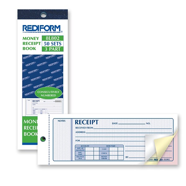 Amazon.com : Rediform Formguard Money Receipt Book, 2.75 x 7