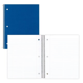 National Wirebound 3-Subject Notebook, 11 x 8 1/2, College/Margin Ruled, 150 Sheets (RED33386)