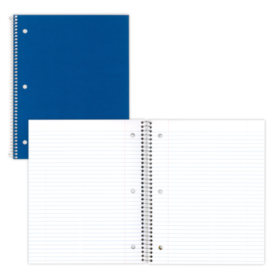 National Brand Wirebound 1-Subject Notebook, College/Margin Ruled, 11 x 8 7/8, 50 Sheets/Book (RED33986)