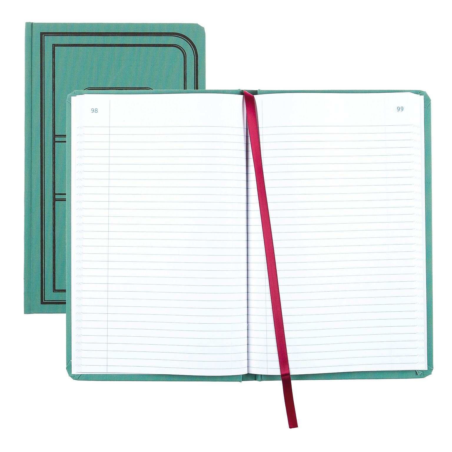 National Brand Canvas Tuff Series Record Book, 7.63 x 12.13, Green, 75 Sheets/Book (A66150R)