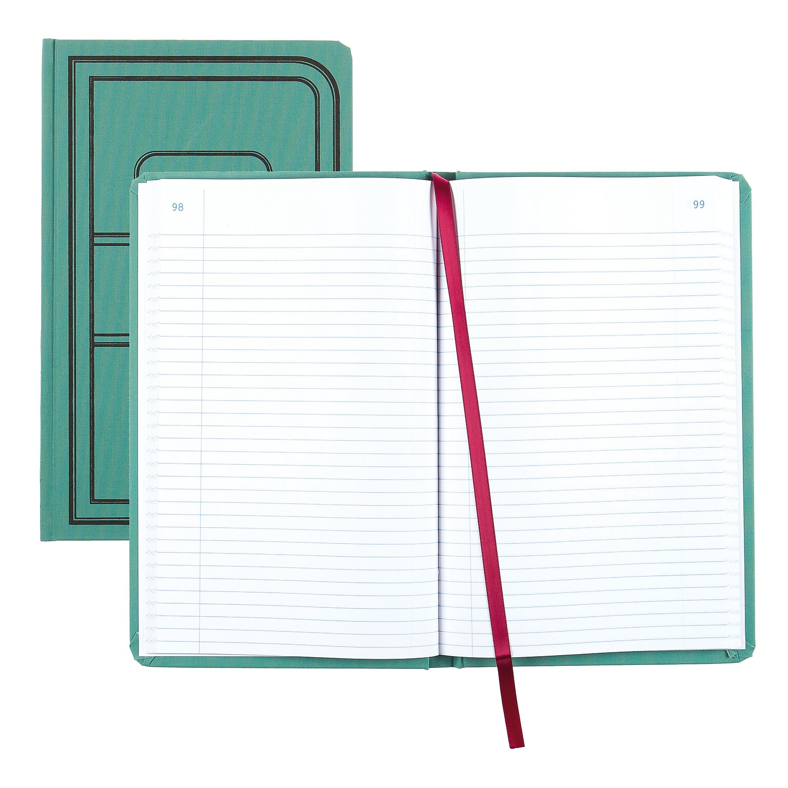 National Brand Canvas Tuff Series Record Book, 7.63 x 12.13, Green, 150 Sheets/Book (A66300R)