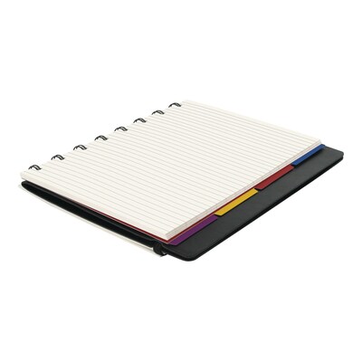 Filofax A5 4-Subject Professional Notebook, 8 1/4" x 5 13/16", College Ruled, 56 Sheets, Black (B115007U)