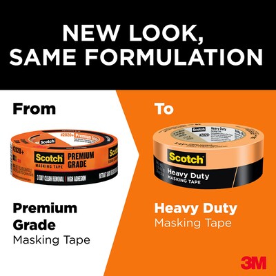 Scotch® Heavy Duty 1.41" x 60.1 yds. Masking Tape, Orange (2020+-36AP)