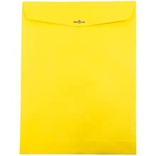 JAM Paper 10 x 13 Open End Catalog Colored Envelopes with Clasp Closure, Yellow Recycled, 10/Pac