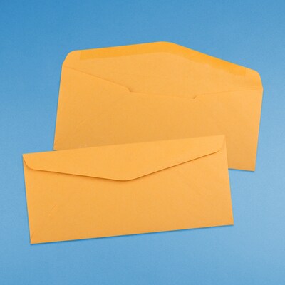 JAM Paper #10 Business Envelope, 4 1/8" x 9 1/2", Brown Kraft, 1000/Carton (3984B)