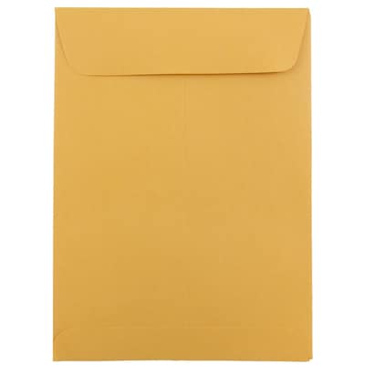 JAM Paper Gummed Catalog Envelope, 5 1/2 x 7 1/2, Brown Kraft, 100/Pack (4101C)