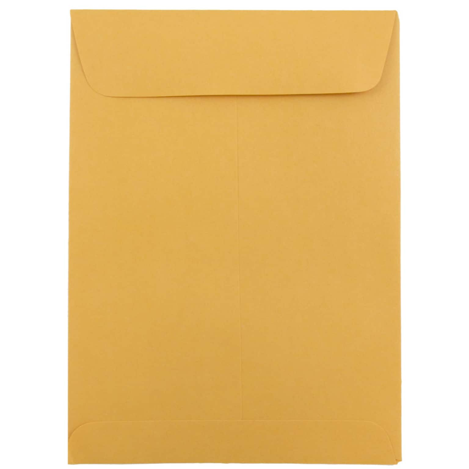 JAM Paper Gummed Catalog Envelope, 5 1/2 x 7 1/2, Brown Kraft, 100/Pack (4101C)