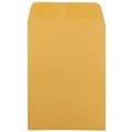 JAM Paper Gummed Catalog Envelope, 5 1/2 x 7 1/2, Brown Kraft, 100/Pack (4101C)