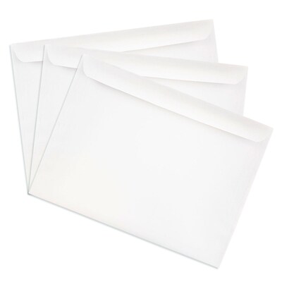 JAM Paper Booklet Envelope, 9" x 12", White, 1000/Carton (13751B)