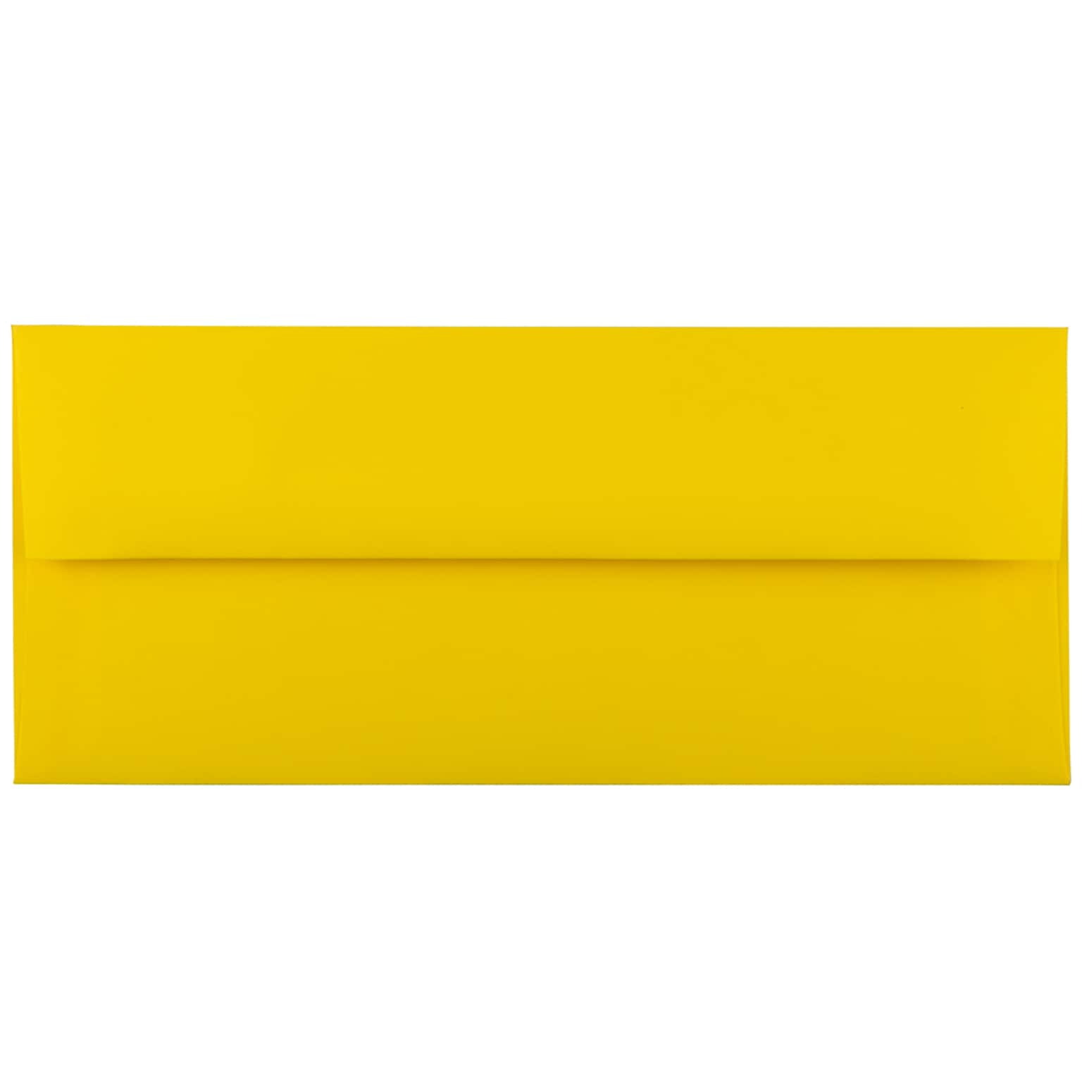 JAM Paper Open End #10 Business Envelope, 4 1/8 x 9 1/2, Yellow, 50/Pack (15859I)
