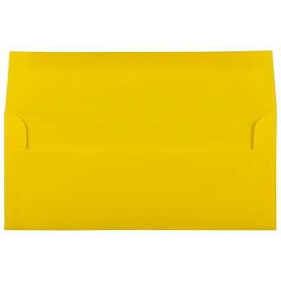 JAM Paper #10 Business Envelope, 4 1/8" x 9 1/2", Yellow, 25/Pack (15859)