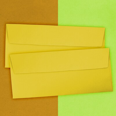 JAM Paper #10 Business Envelope, 4-1/8" x 9-1/2", Yellow, 25/Pack (15859)
