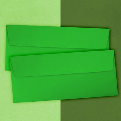 JAM Paper #10 Business Envelope, 4 1/8" x 9 1/2", Green, 1000/Carton (15862B)