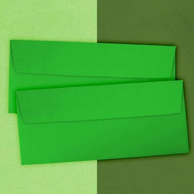 JAM Paper #10 Business Envelope, 4 1/8" x 9 1/2", Green, 25/Pack (15862)