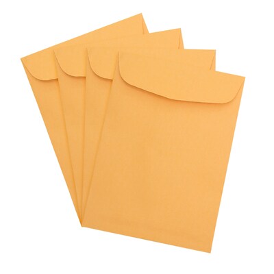 JAM Paper Open End #6 Catalog Envelope, 10 1/2" x 7 1/2", Brown, 100/Pack (29215)
