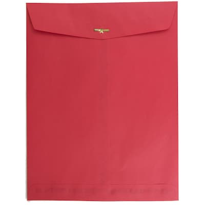 JAM Paper® 10 x 13 Open End Catalog Colored Envelopes with Clasp Closure, Red Recycled, 25/Pack (874